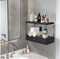 Wood Metal Floating Shelves for Bedroom, Bathroom Wall Shelf with Drawer, 2 Tier Storage, Floating Nightstand Bedside Table Shelf Wall Mounted Wall-mounted Kitchen Shelf, Coffee Bar Organizer